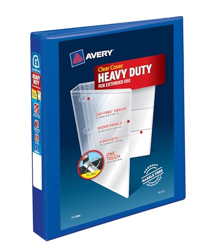 Avery Heavy-Duty View 3-Ringbuch, 1 Zoll One Touch EZD Ringe, 1 Pacific Blue Binder (79772) von AVERY
