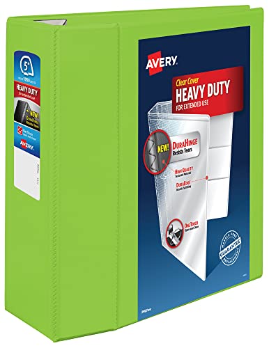 Avery Heavy Duty View 3-Ringbuch, 12,7 cm One Touch EZD-Ring, hält 21,6 x 27,9 cm Papier, 1 Chartreuse Ordner (79815) von AVERY