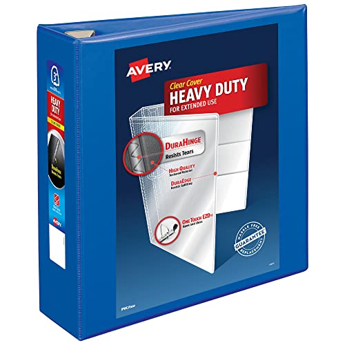 Avery Heavy-Duty View 3-Ringbuch, 7,6 cm One Touch EZD Ringe, 1 pazifisches blaues Ordner (79811) von AVERY