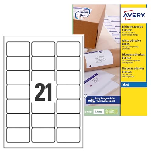 Avery J8 Etiketten Quick Dry 63.5 x 38.1 Bianco Avery J8 Etiketten Quick Dry 63.5 x 38.1 Bianco von Avery