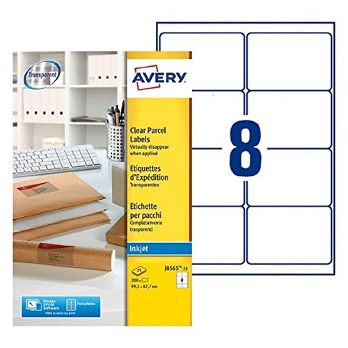 Adressetikett Avery 99.1x67.7mm transparent 25 VEL 8 -Etiketten pro Blatt von Avery