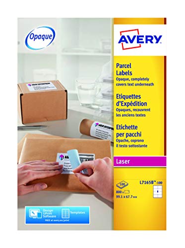 Avery Block-out-Versandetikett, 99,1 x 67,7 mm White Box 100 Blätter, 8 Etiketten pro Blatt von Avery