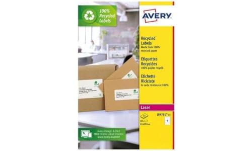Avery LR4761-15 Etiketten für Aktenordner, recycelt, 61 x 192 mm pro Blatt von AVERY