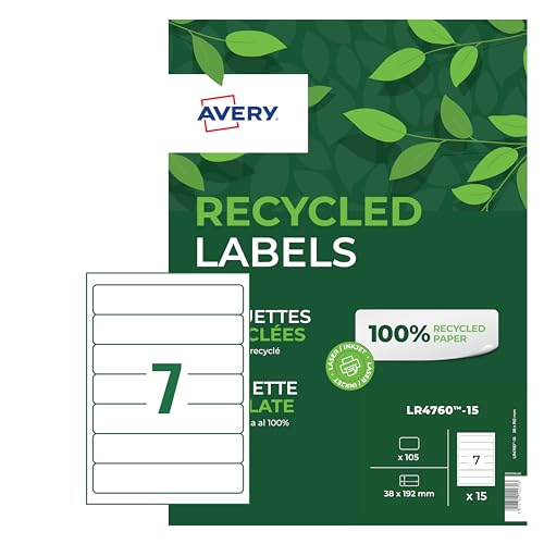 Avery LR7168-15 Paket-Etiketten, recycelt, 199,6 x 143,5 mm pro Blatt von AVERY