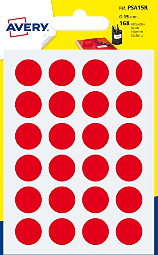 Avery PSA15R Schutzhülle de 168 Pastilles Durchmesser 15 mm A6 rot Avery PSA15R Schutzhülle de 168 Pastilles Durchmesser 15 mm A6 rot von Avery