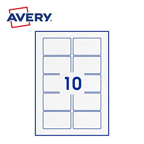 Avery - Packung mit 100 selbstklebenden Etiketten, rechteckig, weißes Papier, Format 80 x 50 mm, personalisierbar und bedruckbar, Laser, Tintenstrahl und Kopierer (PPW-80 x 50.fr) von AVERY
