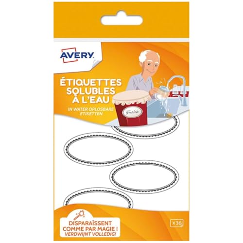 Avery SOLUB36 Etiketten, löslich, 36 Stück von AVERY