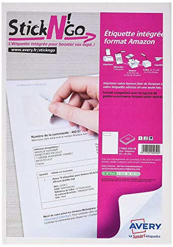 Avery Stick NGO NGO l7982 – 100 Set 100 Blatt Papier mit Etikett Klebestreifen integrierte 85 x 45 mm von Avery