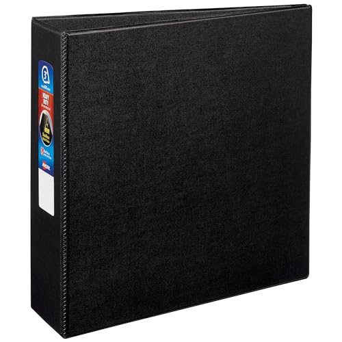 Avery Strapazierfähiger 3-Ringbuch, 7,6 cm One Touch EZD Ringe, 8,9 cm Rücken, 1 schwarzer Ordner (79983) von AVERY