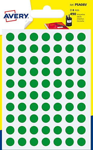 Avery psa08 V Schutzhülle de 490 Pastilles Durchmesser 8 mm A6 grün Avery psa08 V Schutzhülle de 490 Pastilles Durchmesser 8 mm A6 grün von Avery
