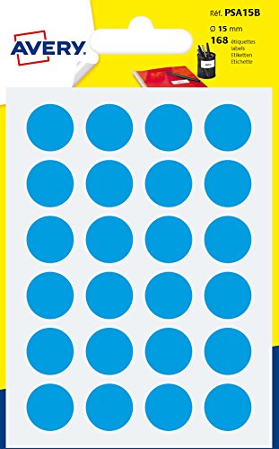 Avery psa15b Schutzhülle de 168 Pastilles Durchmesser 15 mm A6 blau Avery psa15b Schutzhülle de 168 Pastilles Durchmesser 15 mm A6 blau von Avery