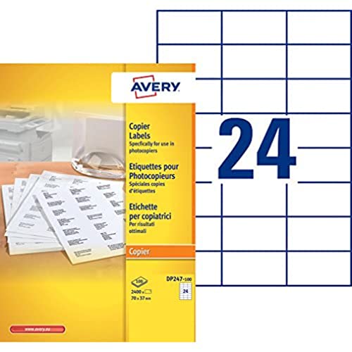 Avery 2.400 Etiketten Etiketten für Kopierer Monochrom Druckkopierer (DP247) 70x37 weiß Avery 2.400 Etiketten Etiketten für Kopierer Monochrom Druckkopierer (DP247) 70x37 weiß von Avery