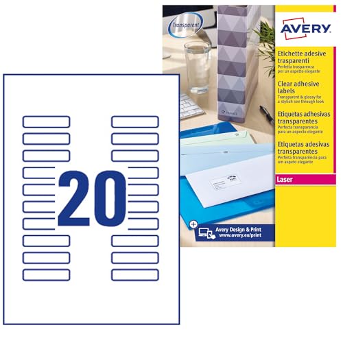 Mini etichette Avery Laser trasparente 55x12,7 mm 20 et/ff L7552-25 (conf.25) von Avery
