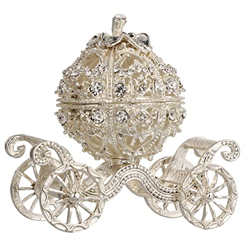 AVFORA Kürbiskutschen, dekorative Schmuckschatulle mit Scharnier, silberner Strass-Schmuckständer, Kristall-Kürbiskutschen-Schmuckkästchen, Kutschen-Schmuckkästchen AVFORA Kürbiskutschen, dekorative Schmuckschatulle mit Scharnier, silberner Strass-Schmuckständer, Kristall-Kürbiskutschen-Schmuckkästchen, Kutschen-Schmuckkästchen von AVFORA