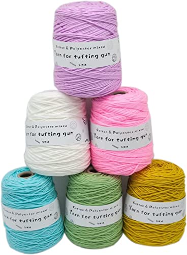 Getuftetes Garn, Häkelgarn, dickes Garn, for Tufting-Pistole, Baumwolle und Poly-Mischung, Teppich-Teppich-Herstellungsgarn, mehrfarbig optional/Häkeln, handgefertigtes Nähgarn, leuchtende Farbe (Col Getuftetes Garn, Häkelgarn, dickes Garn, for Tufting-Pistole, Baumwolle und Poly-Mischung, Teppich-Teppich-Herstellungsgarn, mehrfarbig optional/Häkeln, handgefertigtes Nähgarn, leuchtende Farbe (Col von AVHZJBNG