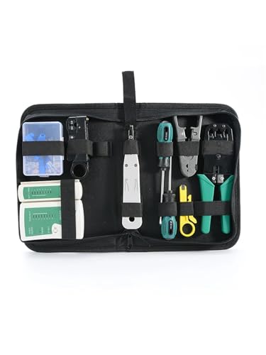 AVIMYA 14-teiliges Netzwerk-Reparatur-Tool-Set, LAN-Tester, RJ45-Crimpzange, tragbarer professioneller Kabel-Tracker und Crimp-Klemme mit Tasche AVIMYA 14-teiliges Netzwerk-Reparatur-Tool-Set, LAN-Tester, RJ45-Crimpzange, tragbarer professioneller Kabel-Tracker und Crimp-Klemme mit Tasche von AVIMYA