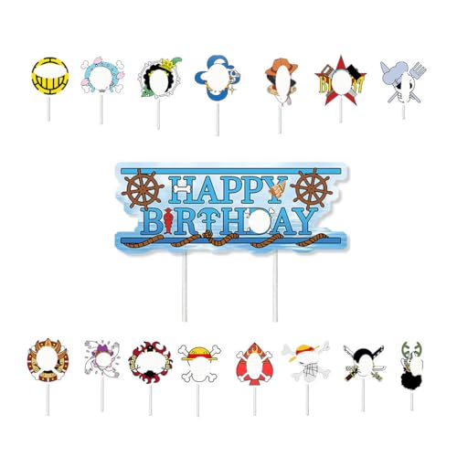 Tortendeko für Kindergeburtstag Junge, Kuchen Dekoration Set，Happy Birthday Muffin Deko, 16PCS,für Junge Mädchen Party Dekoration, Nicht essbare Cupcake-Dekorationen von AVRUYPI