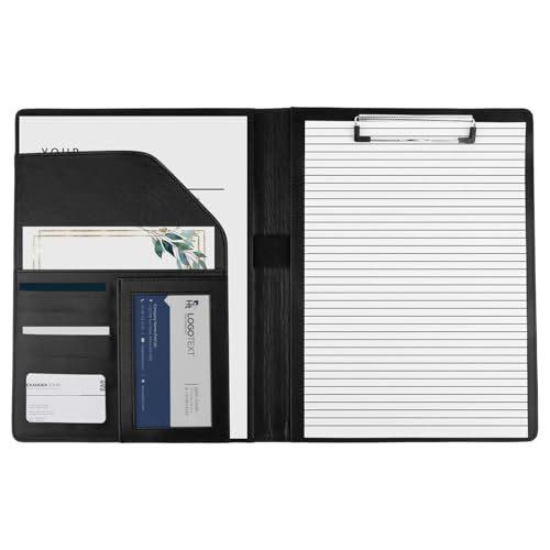Klemmbrett A4 Ordner Klemmbrettmappe A4 Premium Konferenzmappe aus PU-Leder mit Dokumentenfächern, Stiftehalter, Klappdeckel und Magnetverschluss von AWAMRWA