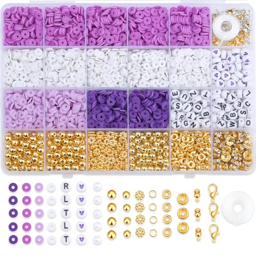 AWARDSEN 3000 Stück Violett Clay Beads, 6mm Polymer Clay Armbänder, Armbänder Selber Machen Set, DIY Perlen Set Geschenk für Frauen AWARDSEN 3000 Stück Violett Clay Beads, 6mm Polymer Clay Armbänder, Armbänder Selber Machen Set, DIY Perlen Set Geschenk für Frauen von AWARDSEN
