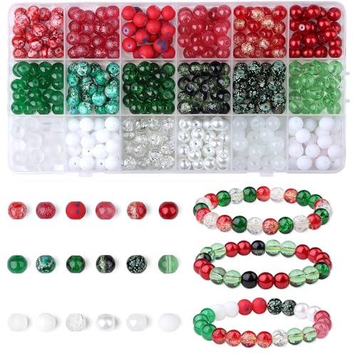 AWARDSEN 8mm Weihnachtsperlen Glasperlen für Armbänder 360 Stück Bastelperlen Perlen Weihnachten DIY Machen Set ür Schmuck Basteln AWARDSEN 8mm Weihnachtsperlen Glasperlen für Armbänder 360 Stück Bastelperlen Perlen Weihnachten DIY Machen Set ür Schmuck Basteln von AWARDSEN