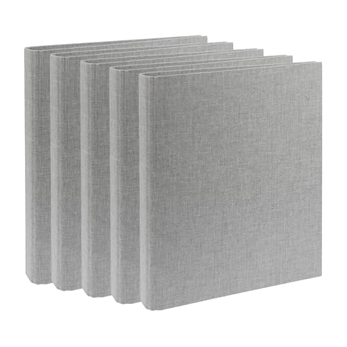 AWASG Ordner A4 schmal, Ringordner inkl. Klarsichtfolien, Aktenordner 4 Ringe Mechanik, Bürordner Briefordner DINA4, Grau 5 Stk. von AWASG