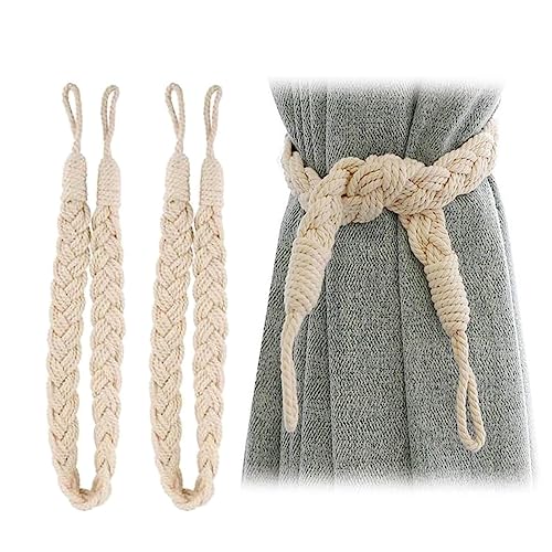 AWAVM 2 Stück Curtain Rope Buckle, vorhang raffhalter,Baumwolle Strickknoten Geflochtene Window Curtain Raffhalter Dekorative Vorhänge Holdback für Wohnzimmer, Schlafzimmer, Cafe von AWAVM