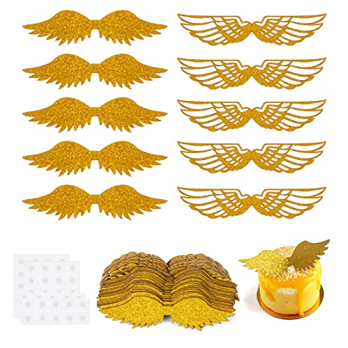 AWAVM 60 Goldener Engel Flügel Kuchen Oberflächenschicht, Schokolade Kuchen Dekoration Plug-in, Cupcake Dekoration Oberflächenschicht, Kuchen, Süßigkeit, Dessert, Backdekoration AWAVM 60 Goldener Engel Flügel Kuchen Oberflächenschicht, Schokolade Kuchen Dekoration Plug-in, Cupcake Dekoration Oberflächenschicht, Kuchen, Süßigkeit, Dessert, Backdekoration von AWAVM