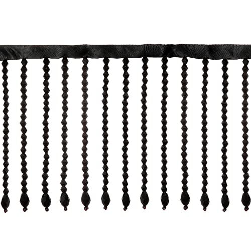 AWAYTR 91 cm Kristallperlen-Fransenbesatz – 8,9 cm breite Nähperlen für Vorhänge, Lampenschirme und Kleiderkleidung (schwarz) von AWAYTR
