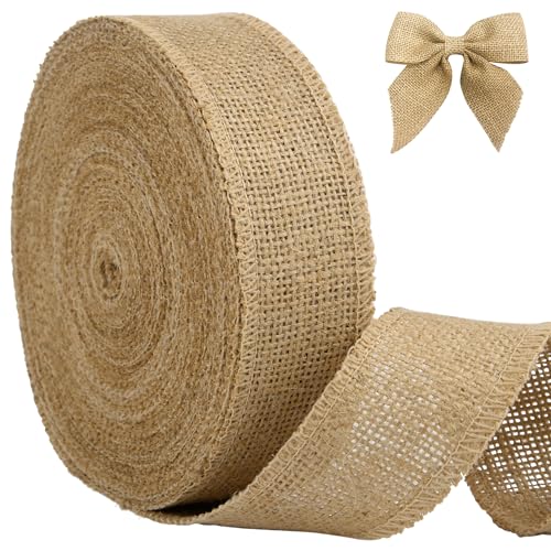 AWCIGG Juteband 4 cm Breit, 20 Meters Vintage Geschenkband, Sackleinen Dekoband für Handwerk, Floristen, Weihnachten Geburtstag, Geschenkverpackung, Tauf & Hochzeitdeko von AWCIGG