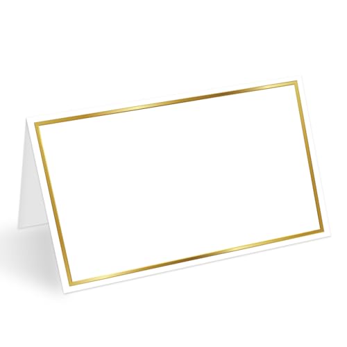 Platzkarten mit Goldfolienrand für den Tisch, leere Namenskarte für Bankett, Set mit 25 Sitzkarten für Hochzeit, Empfang, Babyparty, Geburtstagsparty und Events-02 Platzkarten mit Goldfolienrand für den Tisch, leere Namenskarte für Bankett, Set mit 25 Sitzkarten für Hochzeit, Empfang, Babyparty, Geburtstagsparty und Events-02 von AWDSTN