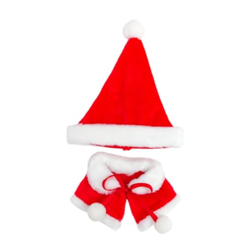 AWHAO 15 cm Plüsch Puppenkleidung, Cartoon, Mode, Weich, Zum Anziehen, Stofftiere, Kleidung, Puppe, Weihnachtskostüm, Puppenoutifit, Weihnachtsmütze mit Umhang AWHAO 15 cm Plüsch Puppenkleidung, Cartoon, Mode, Weich, Zum Anziehen, Stofftiere, Kleidung, Puppe, Weihnachtskostüm, Puppenoutifit, Weihnachtsmütze mit Umhang von AWHAO