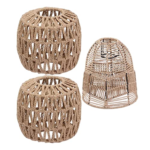 AWHAO 3 Stück Geflochtener Rattan Hängelampenschirm für Küche, Schlafzimmer, Wohnzimmer AWHAO 3 Stück Geflochtener Rattan Hängelampenschirm für Küche, Schlafzimmer, Wohnzimmer von AWHAO