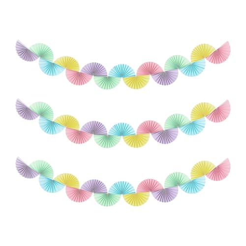 AWHAO 3X Papierfächer Girlande für Dekoration bei Festen Und Feiern, Macaron AWHAO 3X Papierfächer Girlande für Dekoration bei Festen Und Feiern, Macaron von AWHAO