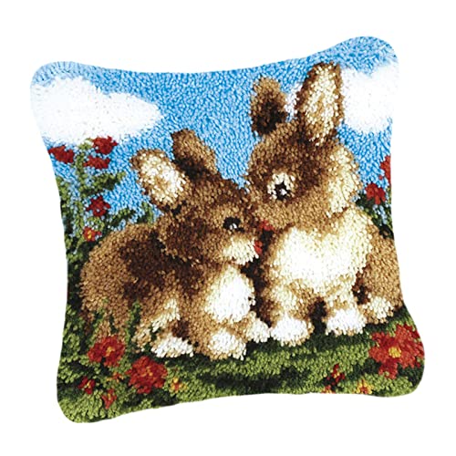 AWHAO DIY Kits für Teppich, Kissen, Kissenbezug, Häkeln, Handarbeiten, Basteln, Leeres Besticktes Tuch mit Gitter, Kaninchen AWHAO DIY Kits für Teppich, Kissen, Kissenbezug, Häkeln, Handarbeiten, Basteln, Leeres Besticktes Tuch mit Gitter, Kaninchen von AWHAO