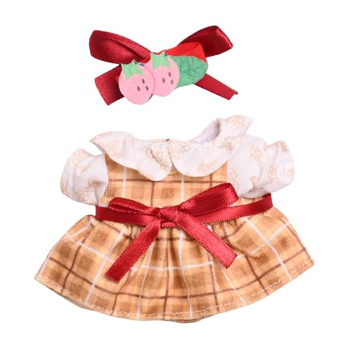ＡＷＨＡＯ Fashion Doll Kleideranzug, Handgefertigte Kleidung mit Haarzubehördekoration, Anziehen, Weiche Stilvolle Puppenkleidung für 15 cm Puppen von ＡＷＨＡＯ