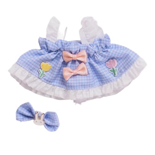 AWHAO Fashion Dolls Kleideranzug, DIY Puppenspielzeug, Blauer Plaid Hosenträgerrock, Kostümzubehör, Handgefertigte Kleidung für 17 cm Puppen Verkleiden AWHAO Fashion Dolls Kleideranzug, DIY Puppenspielzeug, Blauer Plaid Hosenträgerrock, Kostümzubehör, Handgefertigte Kleidung für 17 cm Puppen Verkleiden von AWHAO