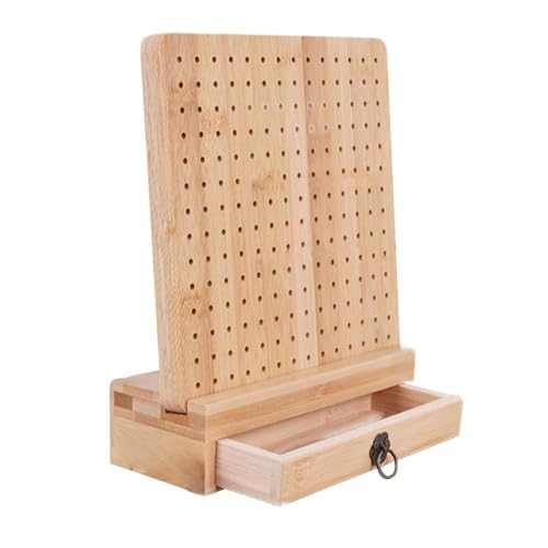 ＡＷＨＡＯ Häkelblockierbrett, Hochwertiges Lochbrett Aus Holz mit Aufbewahrungsschublade, Häkelzubehör für Strick Und Häkelarbeiten Im Haushalt, Häkelbrett von ＡＷＨＡＯ