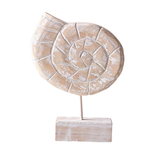 ＡＷＨＡＯ Holzfigur als Strandtischdeko, Kunstobjekt für Küche und Schlafzimmer, Muschelform von ＡＷＨＡＯ