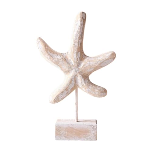 ＡＷＨＡＯ Holzfigur als Strandtischdeko, Kunstobjekt für Küche und Schlafzimmer, Seesternform von ＡＷＨＡＯ
