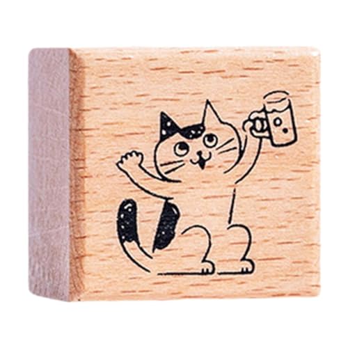 AWHAO Katzenstempel, Süßes Tier, Quadratisch, 3,0 Cm, Holzstempel für Kinder, Zum Selbermachen, Basteln, Planen, Kartenmachen, Stempeln, Tagebuch, Prost AWHAO Katzenstempel, Süßes Tier, Quadratisch, 3,0 Cm, Holzstempel für Kinder, Zum Selbermachen, Basteln, Planen, Kartenmachen, Stempeln, Tagebuch, Prost von AWHAO