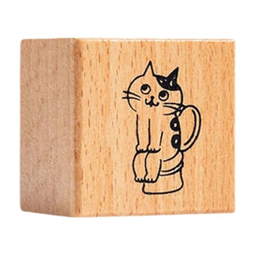 AWHAO Katzenstempel, Süßes Tier, Quadratisch, 3,0 Cm, Holzstempel für Kinder, Zum Selbermachen, Basteln, Planen, Kartenmachen, Stempeln, Tagebuch, Toilette AWHAO Katzenstempel, Süßes Tier, Quadratisch, 3,0 Cm, Holzstempel für Kinder, Zum Selbermachen, Basteln, Planen, Kartenmachen, Stempeln, Tagebuch, Toilette von AWHAO