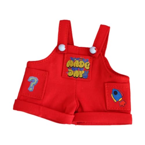 ＡＷＨＡＯ Kleidung für Mini Puppen, Ankleidezubehör, Festliche Geschenke, Roter Overall von ＡＷＨＡＯ