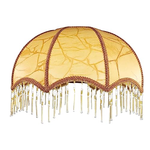 ＡＷＨＡＯ Regenschirmförmiger Lampenschirm Aus Stoff, Vintage Lampenschirm mit Quaste für Schreibtischlampe, Stehlampe, Niedrig, 30 cm, Gute Verarbeitung, Passe, Stil b von ＡＷＨＡＯ