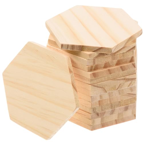 AWIZOM Sechseckige Holzausschnitte aus unlackiertem Holz, sechseckige Formen, blanko, für DIY-Projekte, Gravur, Holzverbrennung, Malerei, 36 Stück (0,9 cm dick) von AWIZOM