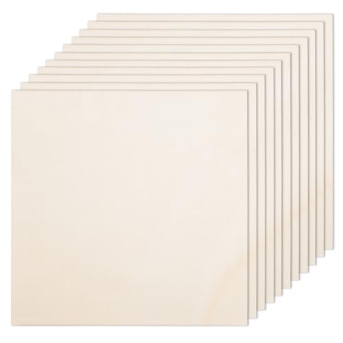 Lindenholzplatten für Bastelarbeiten, unlackiertes Sperrholzblech, quadratisch, für DIY-Projekte, Architekturmodelle, Gravur, Holzbrennen, Beizen, 12 Stück Lindenholzplatten für Bastelarbeiten, unlackiertes Sperrholzblech, quadratisch, für DIY-Projekte, Architekturmodelle, Gravur, Holzbrennen, Beizen, 12 Stück von AWIZOM