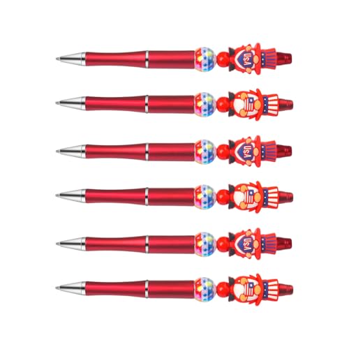 AWJUWHBJ Patriotischer Kugelschreiber mit abnehmbaren Perlen, patriotische Perlen, Cartoon-Perlen für Studenten, Kinder, Erwachsene, Kinder, kreative Schreibperlen, Stift, 6 Stück AWJUWHBJ Patriotischer Kugelschreiber mit abnehmbaren Perlen, patriotische Perlen, Cartoon-Perlen für Studenten, Kinder, Erwachsene, Kinder, kreative Schreibperlen, Stift, 6 Stück von AWJUWHBJ