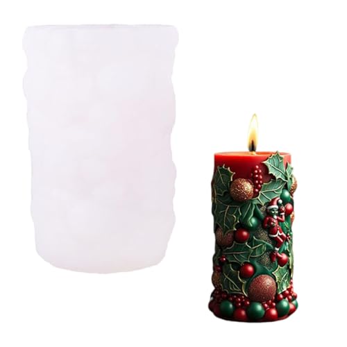Silikonform mit Weihnachtsmotiven, Zylinderform für Seife, Schokolade, Backen, Epoxidharz, Schneemann und Schneeflocke Silikonform mit Weihnachtsmotiven, Zylinderform für Seife, Schokolade, Backen, Epoxidharz, Schneemann und Schneeflocke von AWJUWHBJ