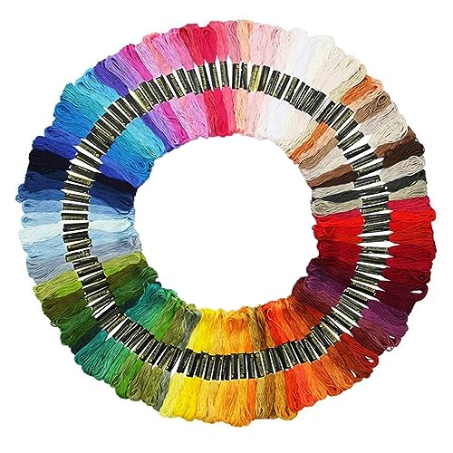 AWOCAN 100 Knäuel, mehrfarbiges Stickgarn, Baumwolle, weich, bunt, Kreuzstich, Stickschnur für Freundschaftsarmbänder, Kunst und Handwerk (100 Farben) von AWOCAN