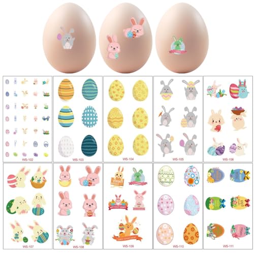 AWOGIPD 60 PCS Ostersticker, Osteraufkleber, Großer Aufkleber, Ostereier Sticker, Selbstklebende Bilder für Ostereier, Karten, Geschenke, DIY-Deko von AWOGIPD