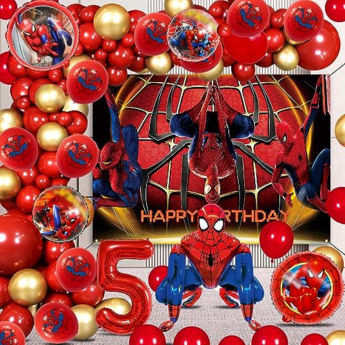 69 Stück Geburtstag Deko Spiderma Junge 5 Jahre, Spiderma Ballons Zum Geburtstag 5, Helium Ballon 5 Spiderma, Spiderma Geburtstagsdeko Ballon Girlande, Spiderma Geburtstagsdeko Hintergrund von AWOUSUE